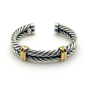 CAMAGI, Italy 925 and 18K Cable Cuff (Vintage 90's)